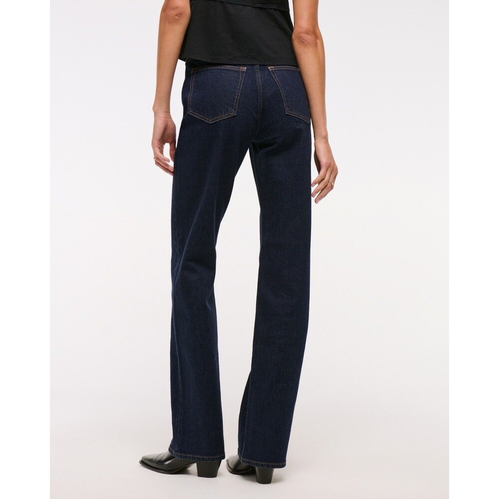 Abercrombie & Fitch High Rise 90s Relaxed Vegan Suede Yoke Jean Size 31 - Picture 2 of 8